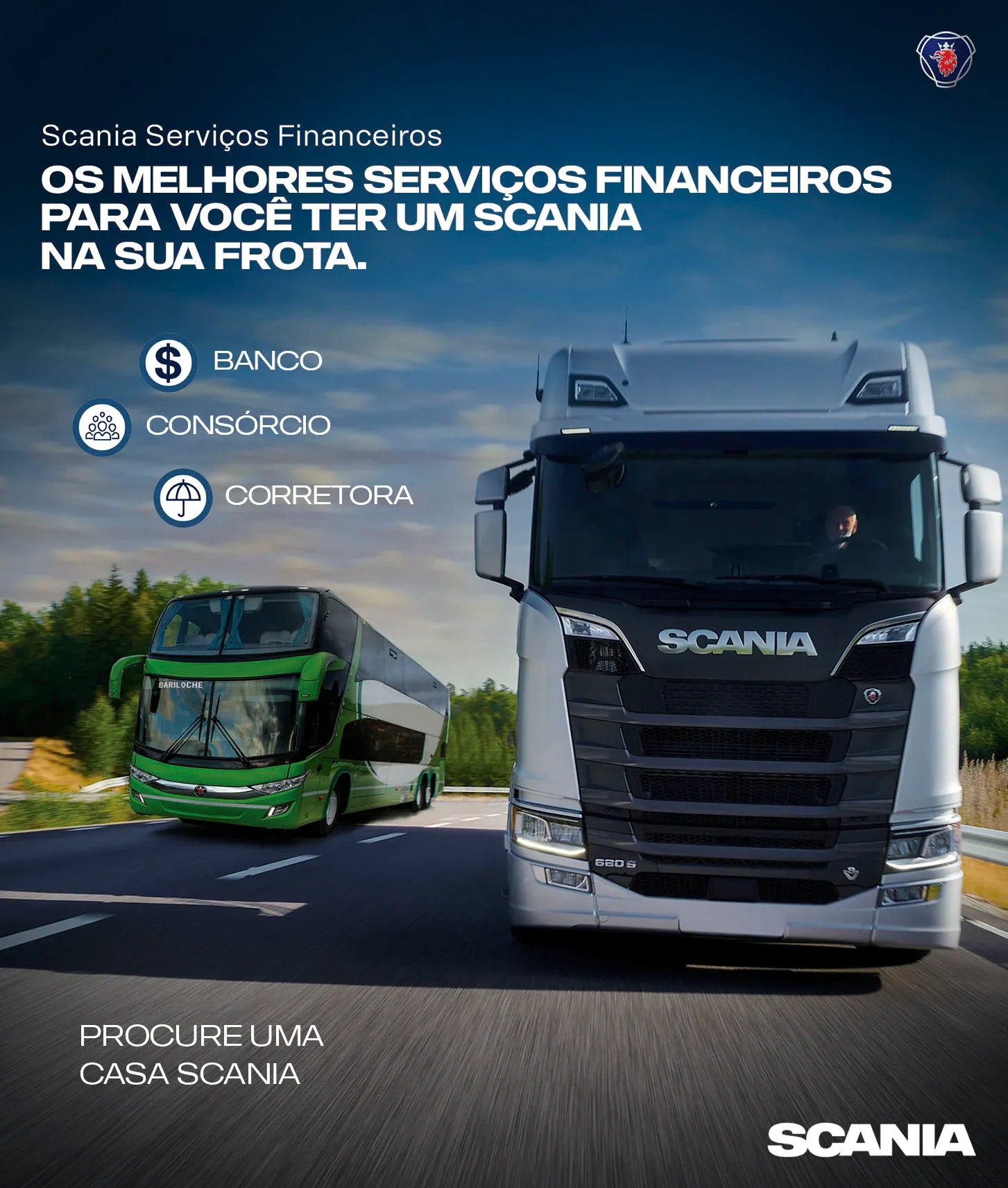 Scania. Conceito visual, campanha integrada e assets digitais.