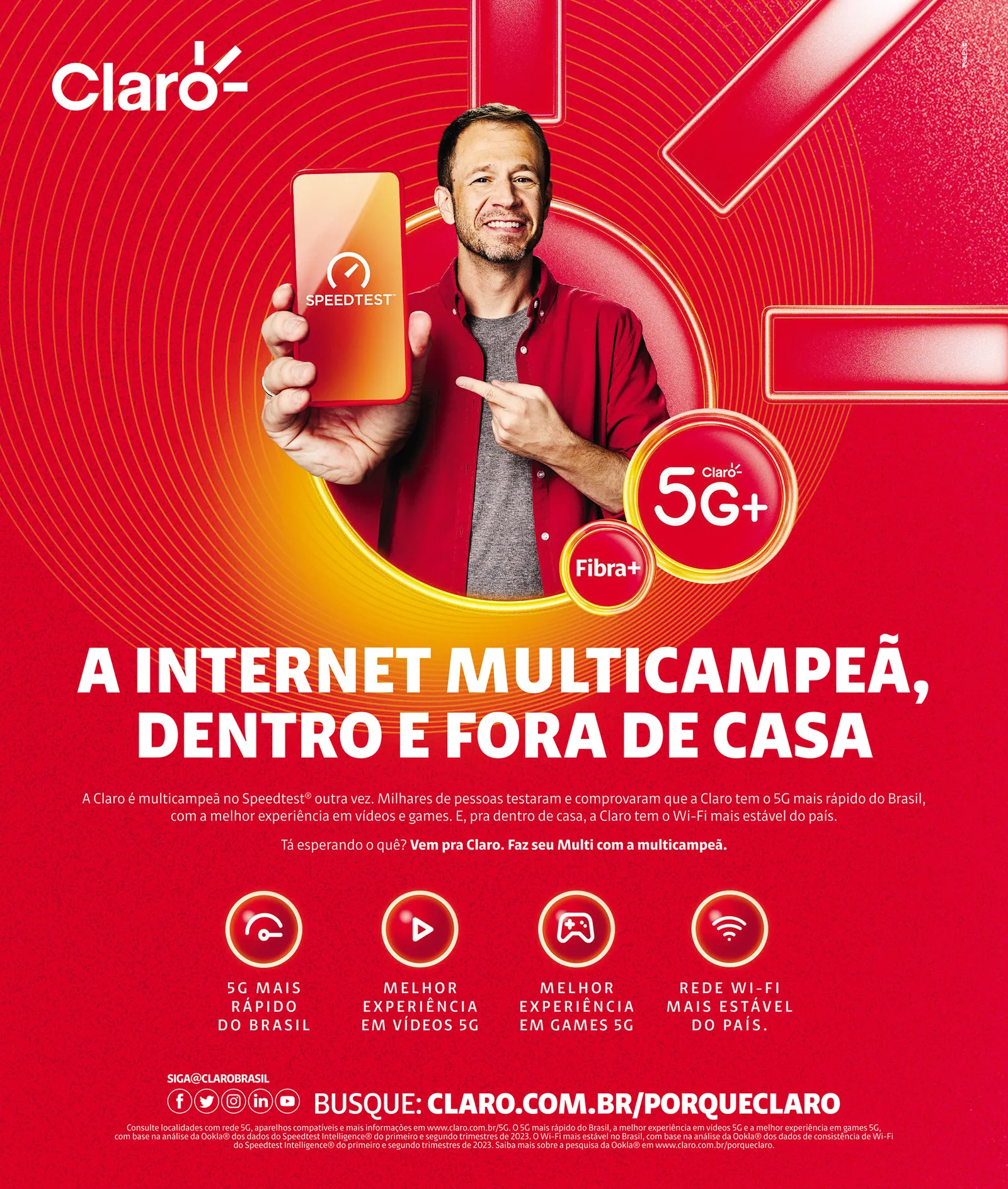 Claro. Key visual, narrativa de marca e peças digitais.