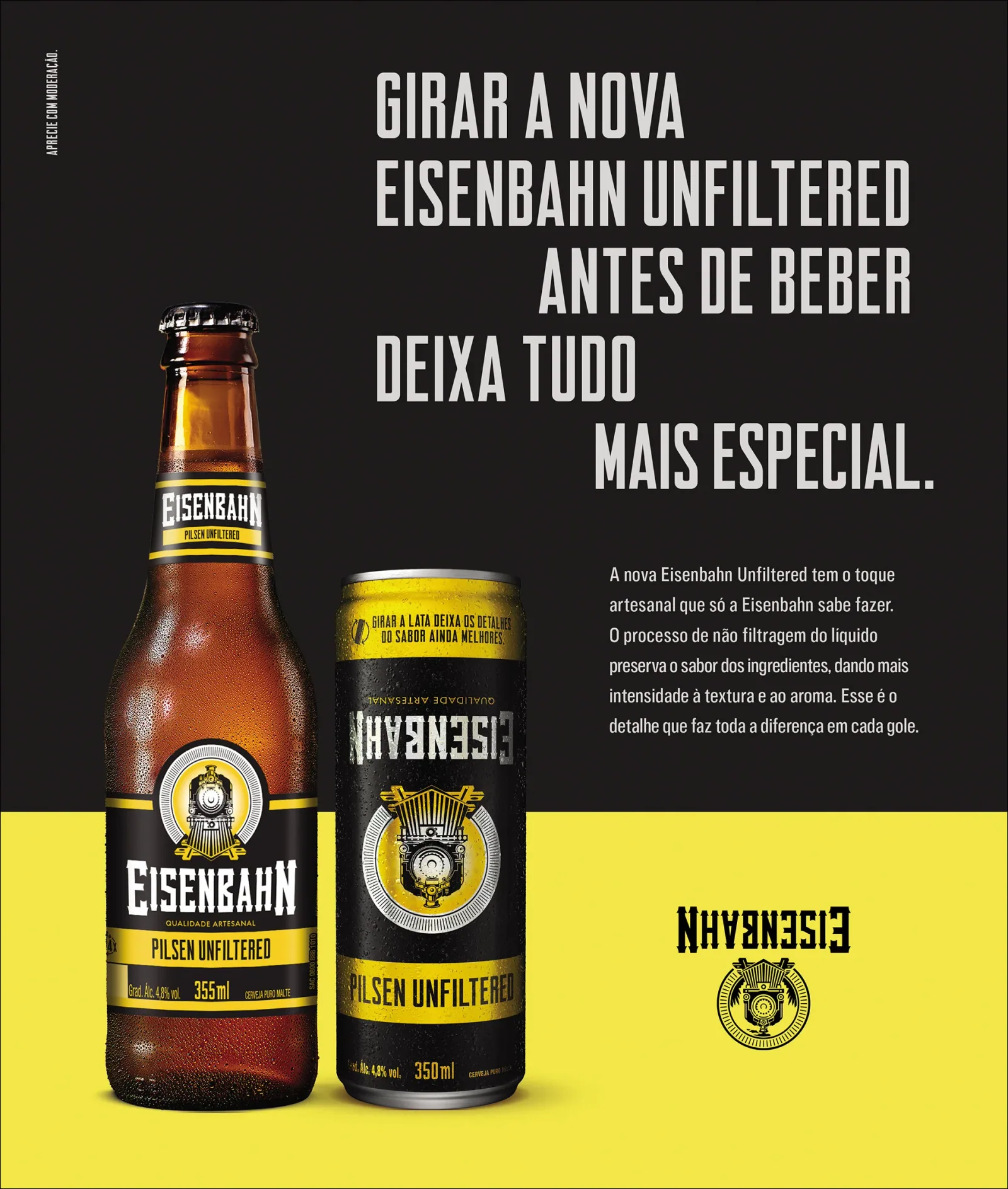Eisenbahn. Key visual, linguagem visual e desdobramentos digitais.
