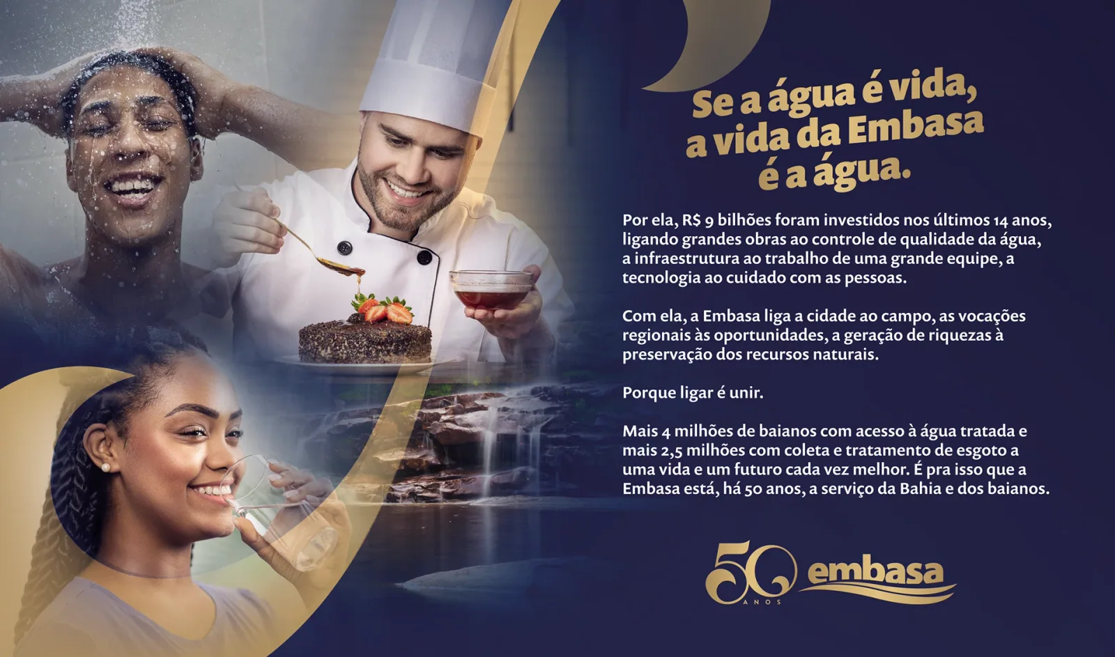Embasa. Direção de arte, sistema visual e comunicação digital.